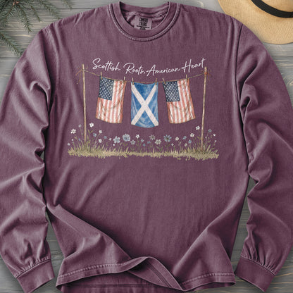 Scottish Roots American Heart Long Sleeve Shirt