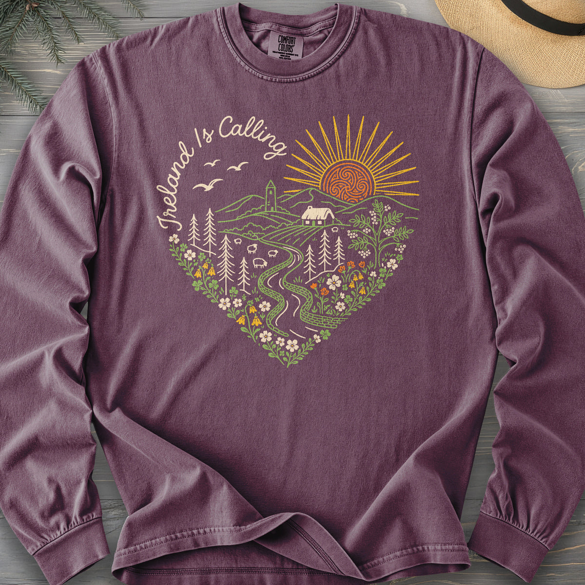 Ireland is Calling Heart Long Sleeve Shirt