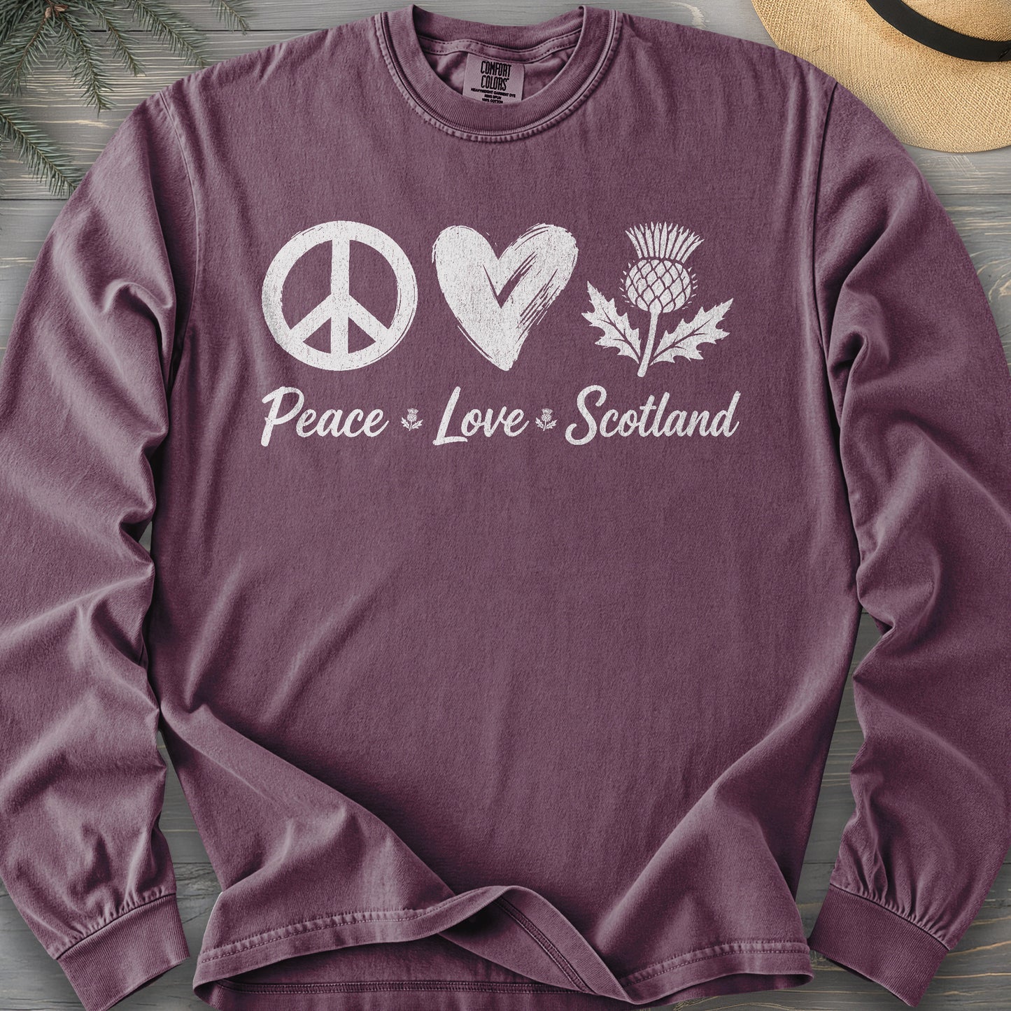 Peace Love Scotland Long Sleeve Shirt