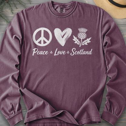 Peace Love Scotland Long Sleeve Shirt