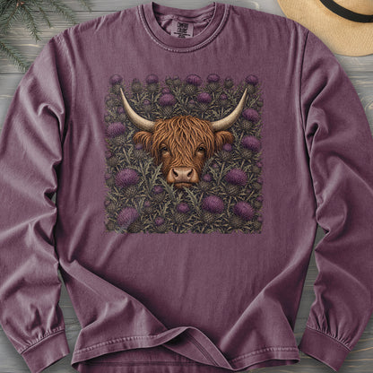 Highland Coo Thistle Comfort Colors 6014 Long Sleeve
