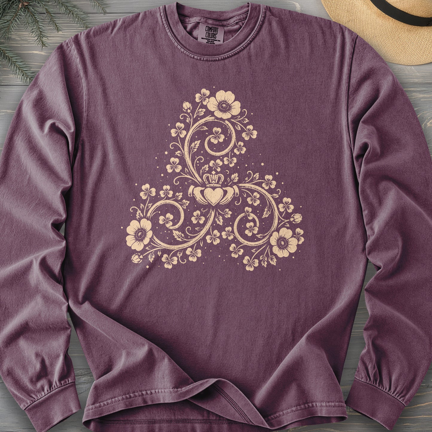 Triskele Shamrock Spiral Comfort Colors 6014 Long Sleeve