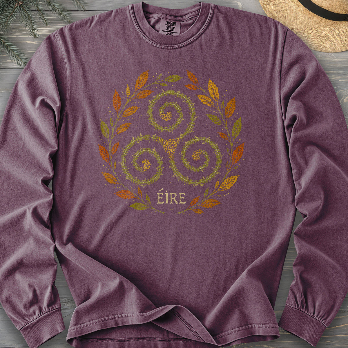 Éire Autumn Spiral Comfort Colors 6014 Long Sleeve