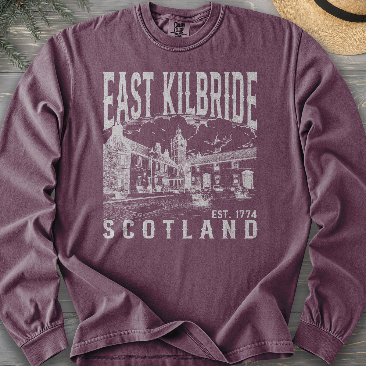 East Kilbride Scotland Sketch Comfort Colors 6014 Long Sleeve