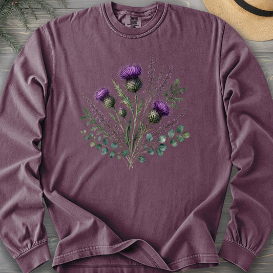 Cottagecore Thistle Bouquet Long Sleeve Shirt