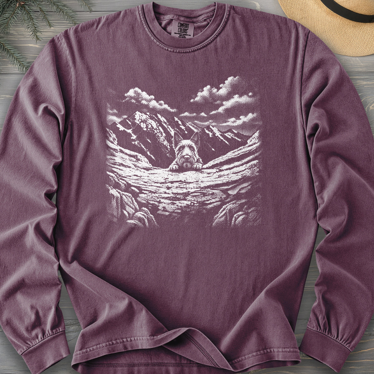 Watchful Scottish Terrier Comfort Colors 6014 Long Sleeve