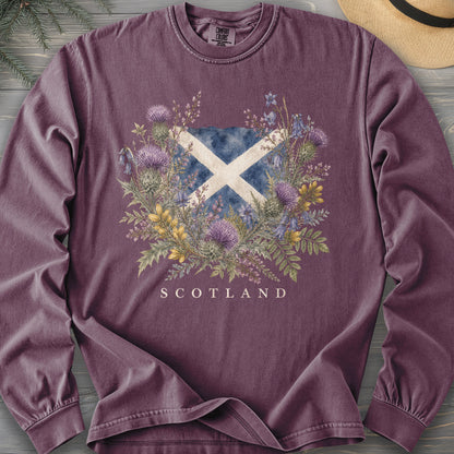 Botanical Scotland Flag Comfort Colors 6014 Long Sleeve