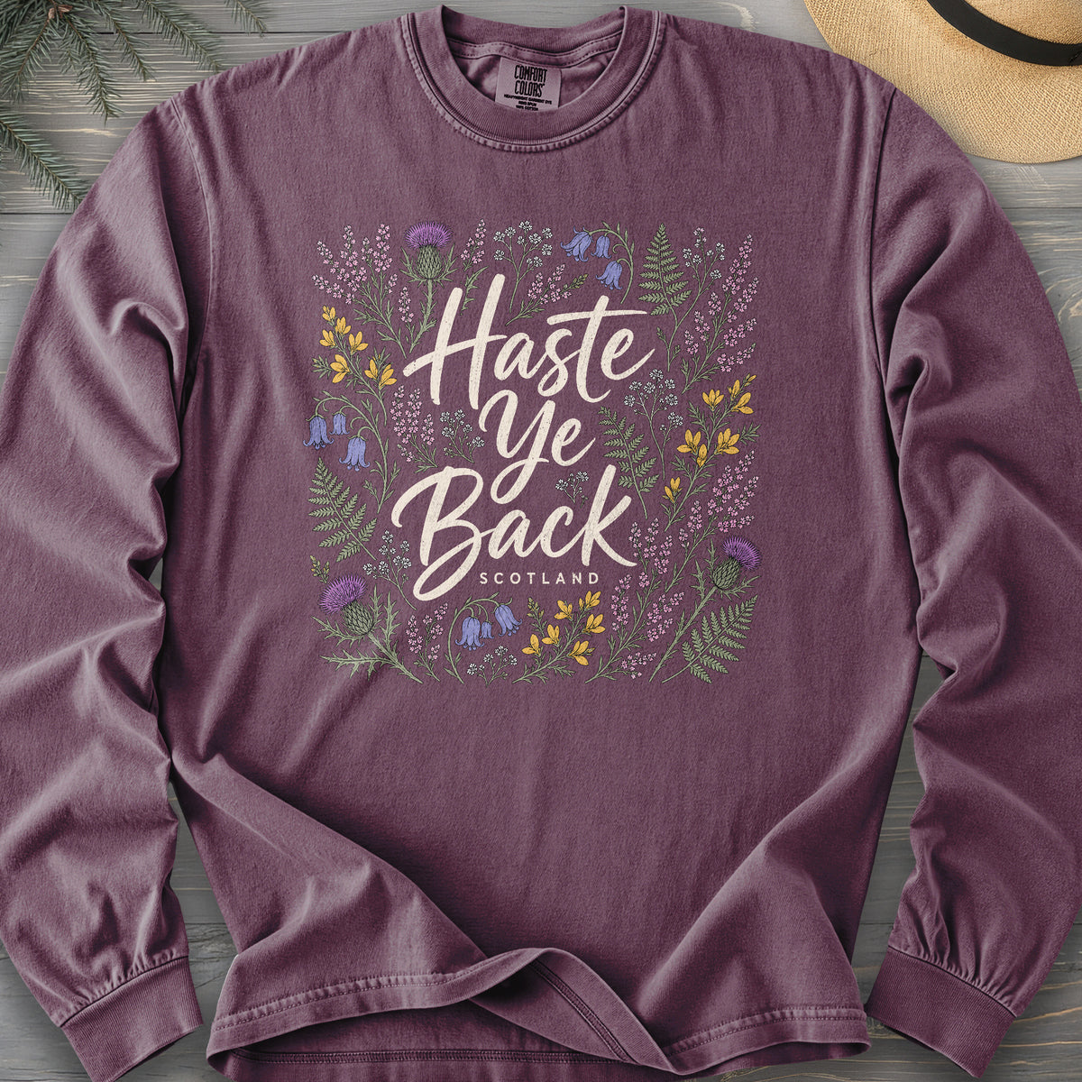 Haste Ye Back Scotland Comfort Colors 6014 Long Sleeve