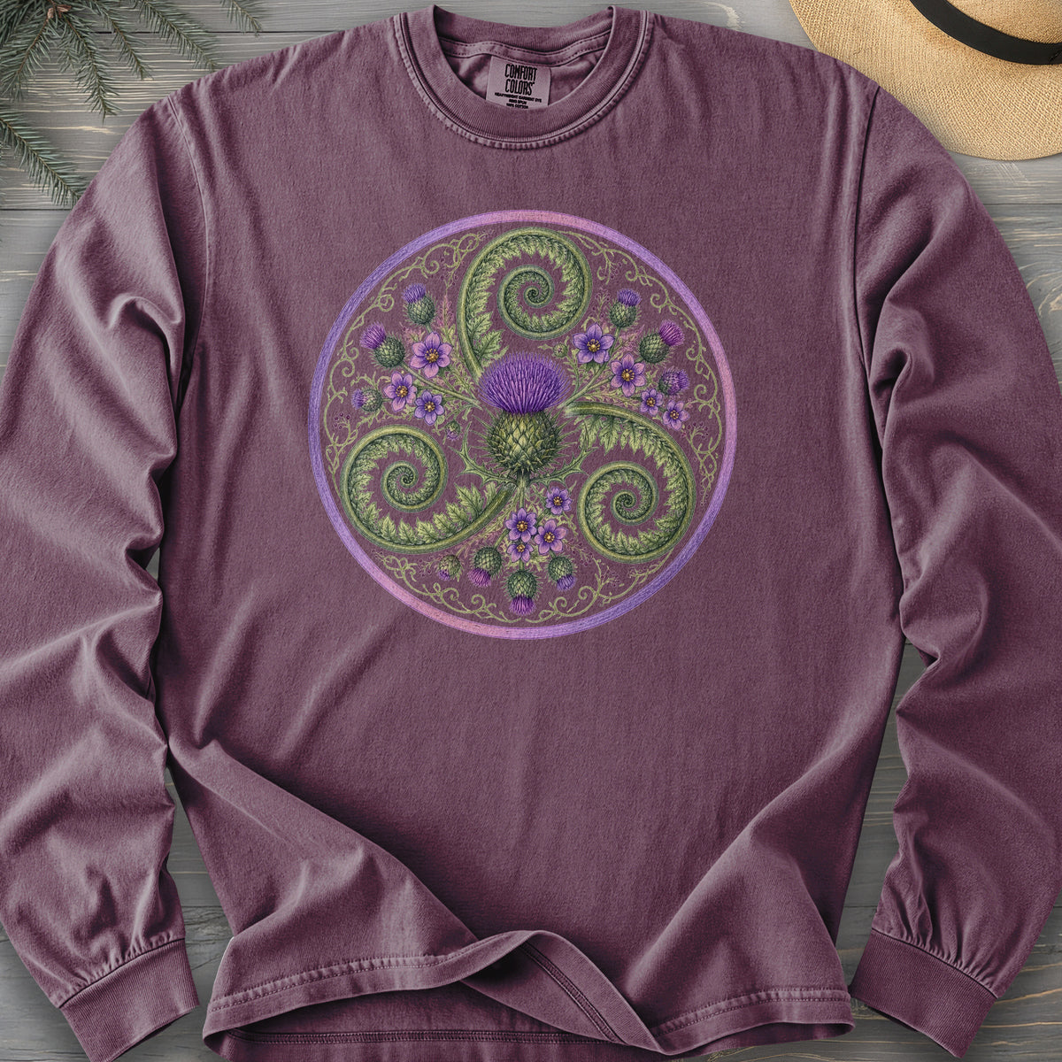 Thistle Triskele Fern Comfort Colors 6014 Long Sleeve