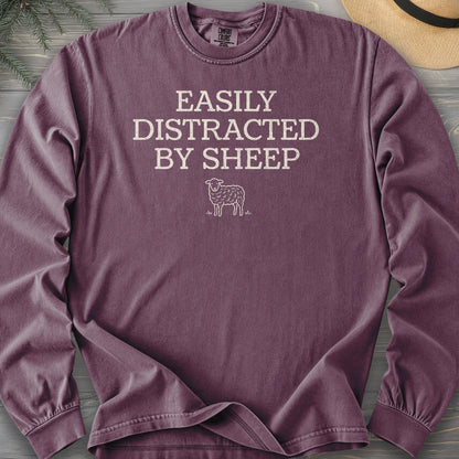 Easily Distracted By Sheep Comfort Colors 6014 Long Sleeve