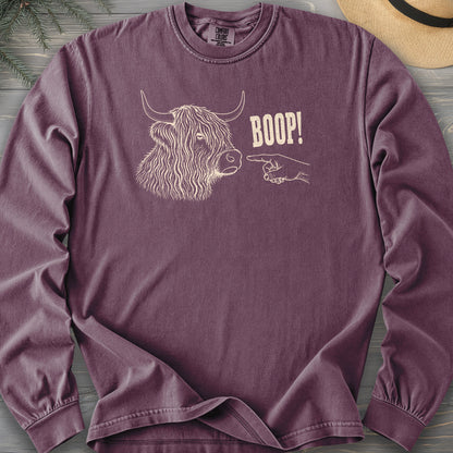 Boop Highland Coo Comfort Colors 6014 Long Sleeve