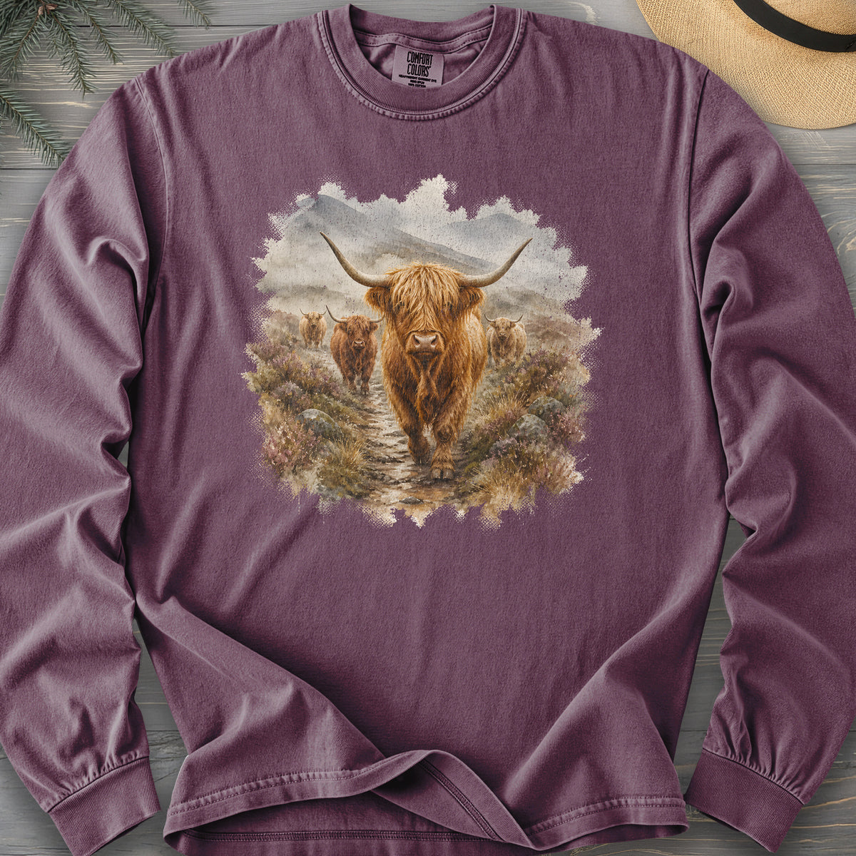 Watercolor Coos Comfort Colors 6014 Long Sleeve