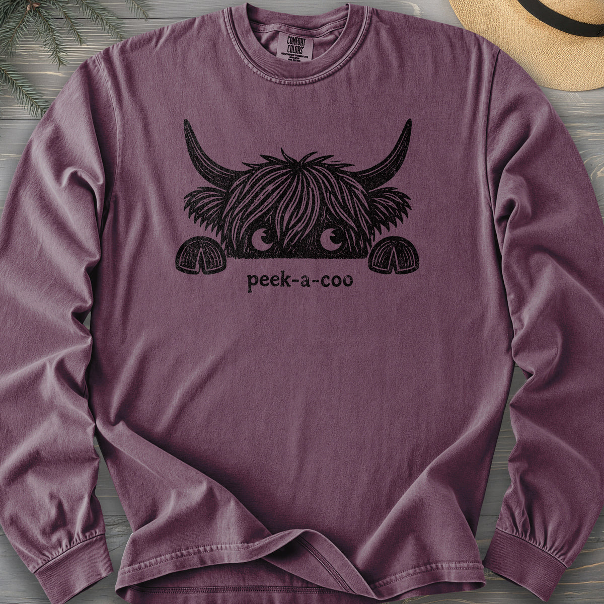 Peek-A-Coo Comfort Colors 6014 Long Sleeve