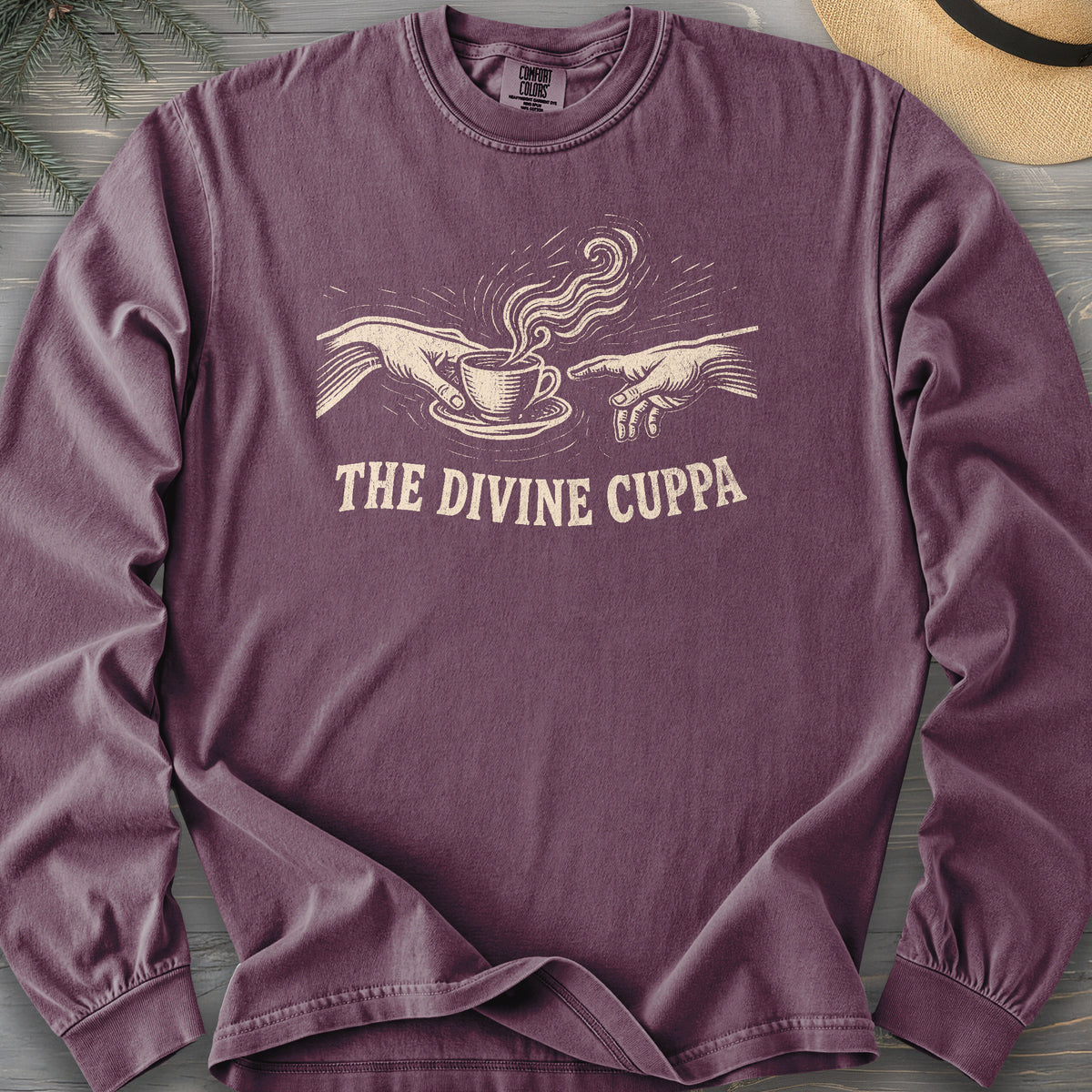 The Divine Cuppa Comfort Colors 6014 Long Sleeve