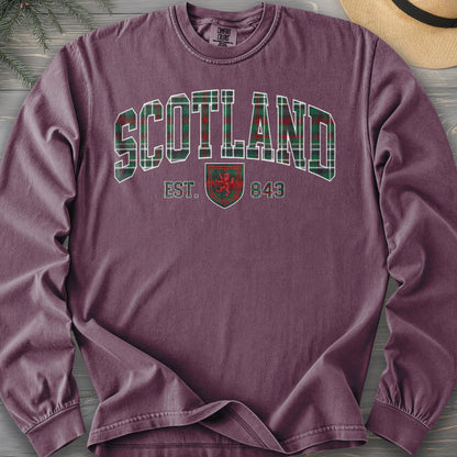 Scotland Plaid Varsity Long Sleeve Shirt