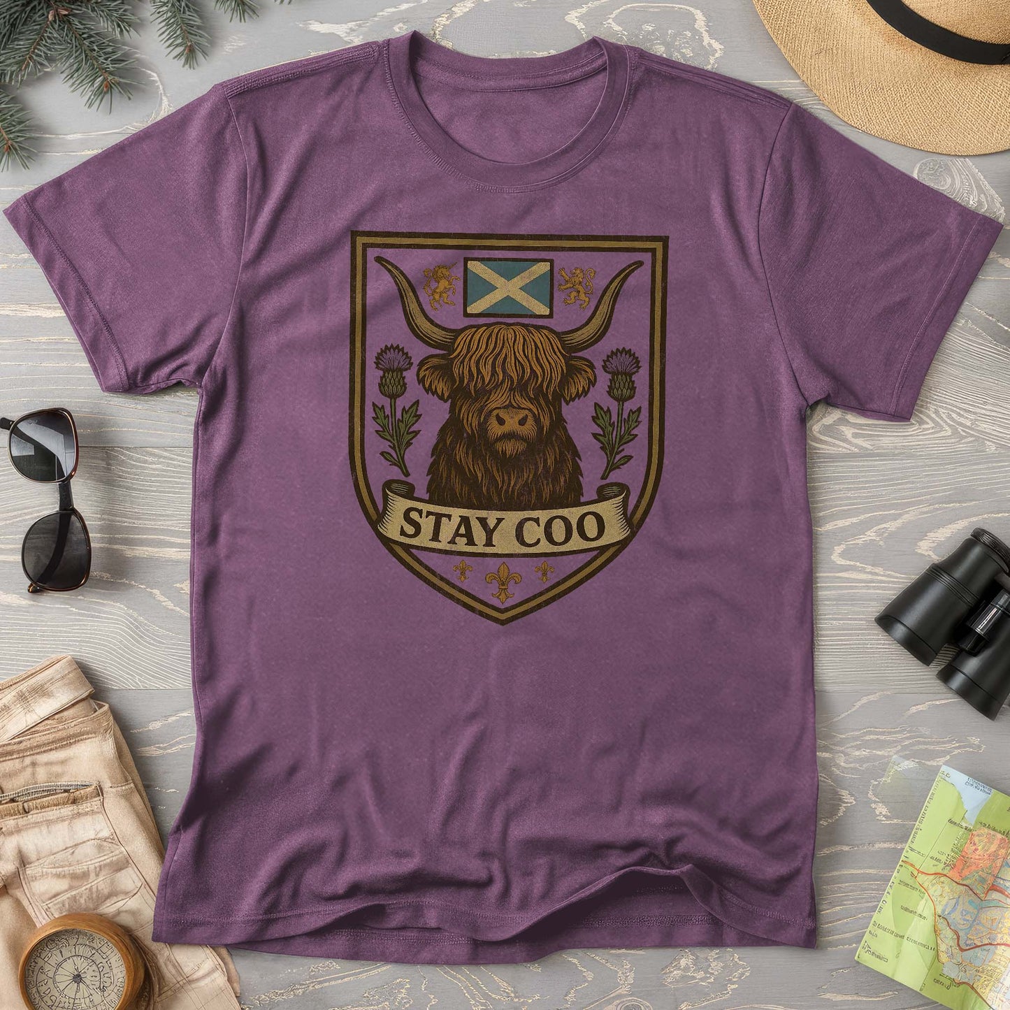 Highland Cow "Scottish Heraldry" Comfort Colors T-Shirt