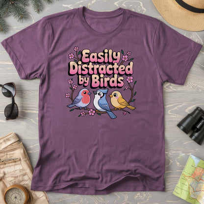 Easily Distracted By Birds Kawaii Style Comfort Colors T-Shirt