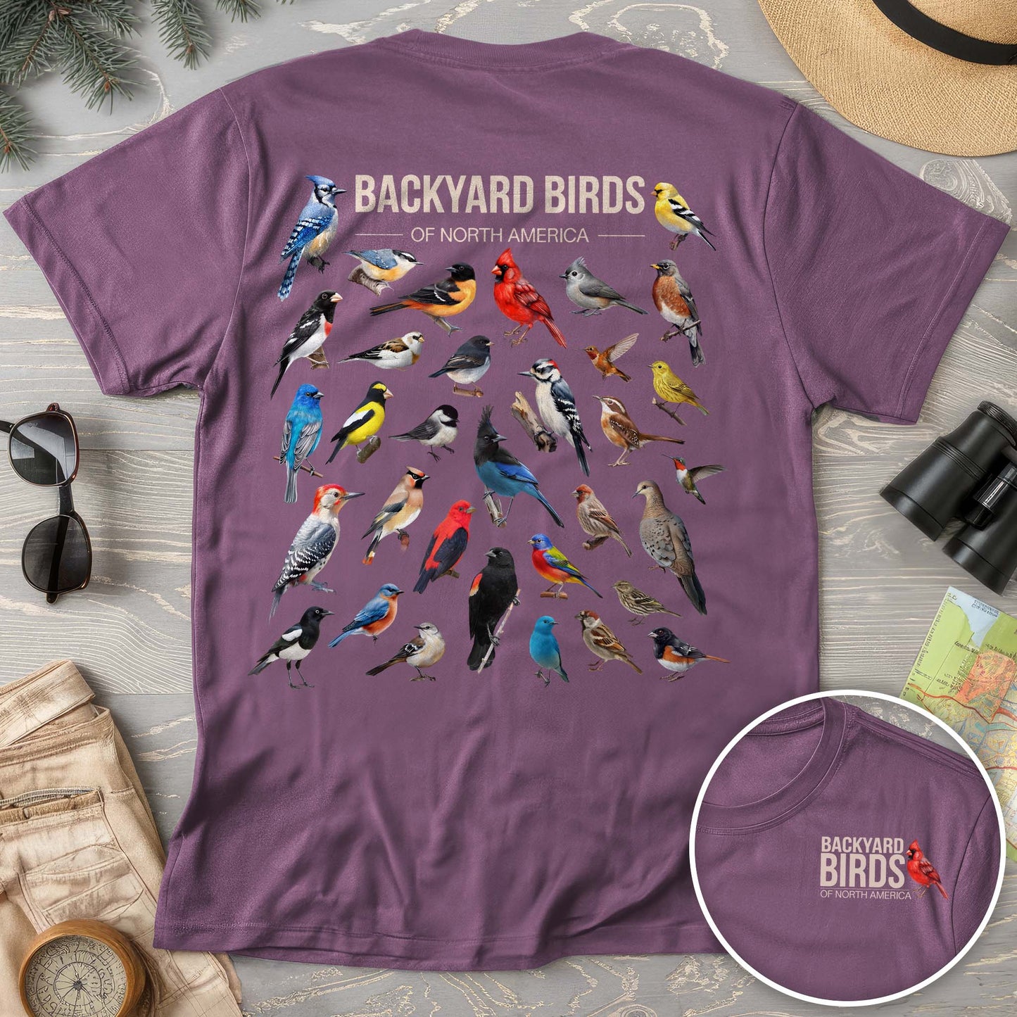 Backyard Birds Front/Back Print Comfort Colors T-Shirt