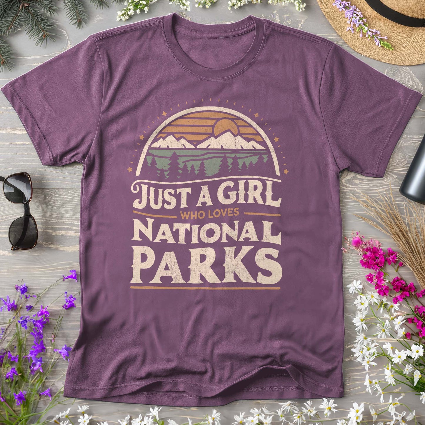 Bargain Bin Overstock! Just a Girl Who Loves National Parks T-Shirt