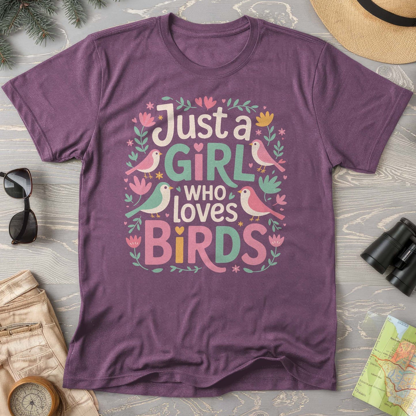 Just a Girls Who Loves Birds Comfort Colors T-Shirt