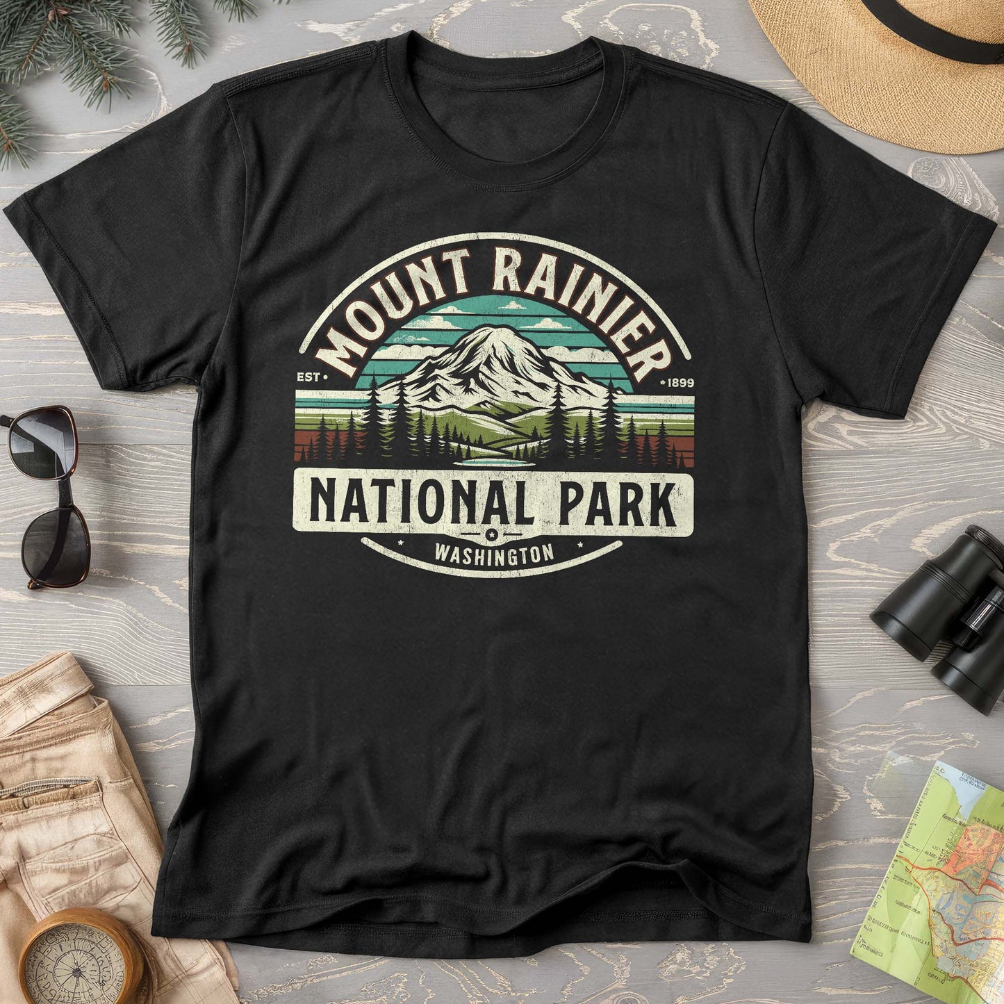 Mount Rainier National Park "Vintage Badge" T-Shirt
