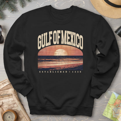 Gulf of Mexico Varsity Sunset Crewneck Sweatshirt