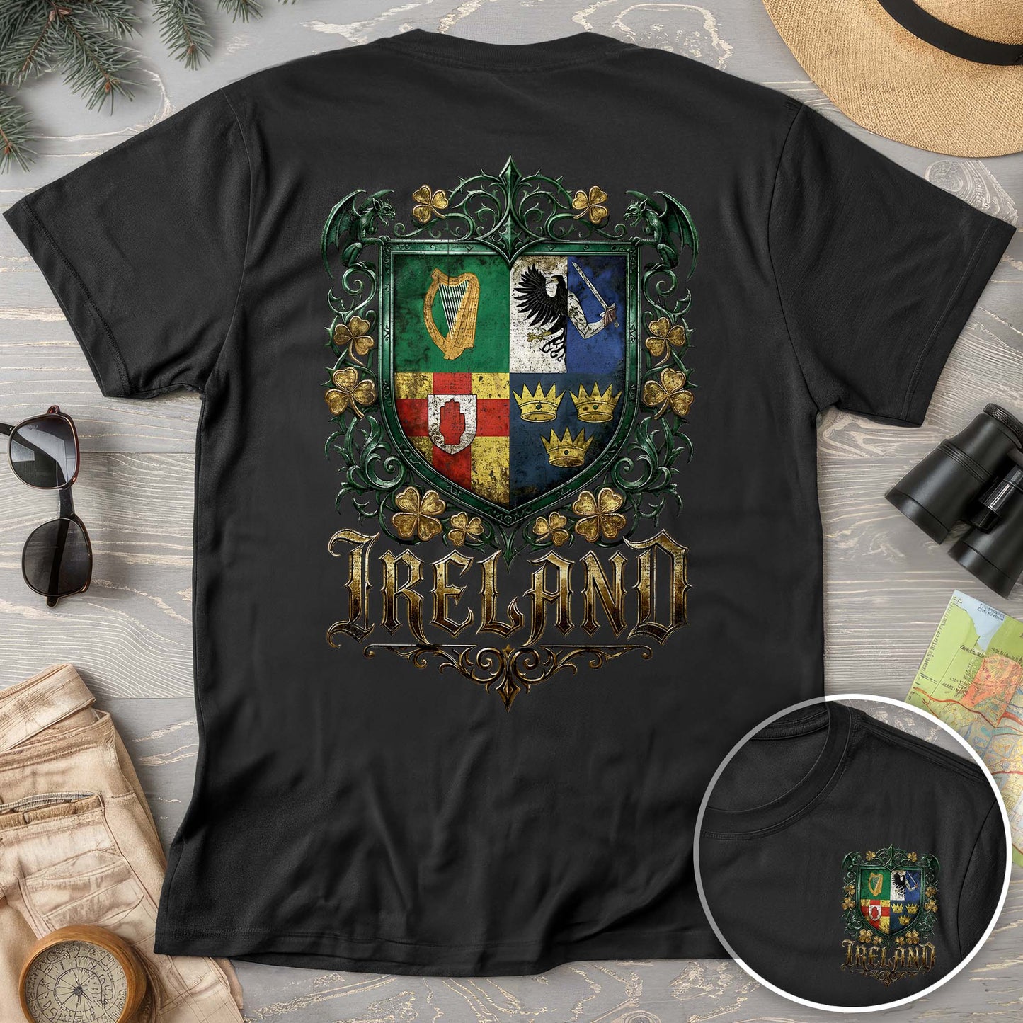 Irish Gothic Arms Front/Back Print Comfort Colors T-shirt