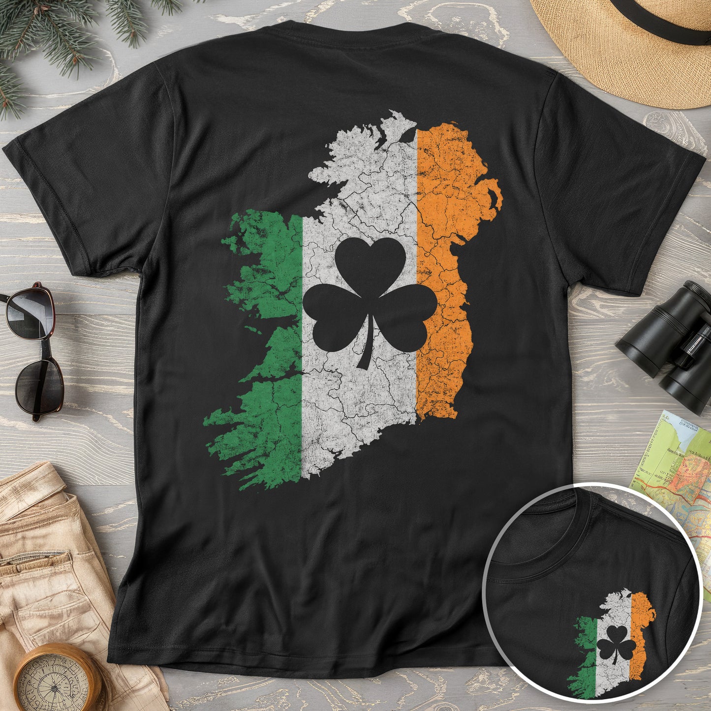 TriColor Ireland Front/Back Print T-Shirt