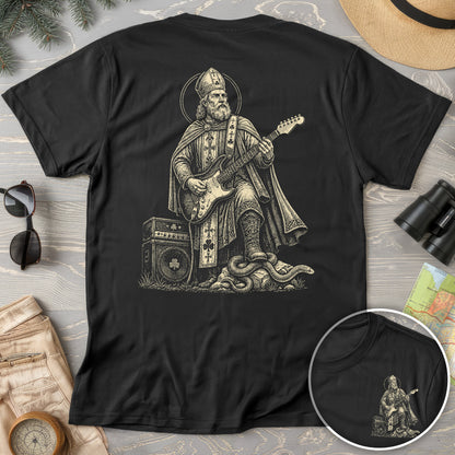 Saint Patrick Guitar Front/Back Print T-Shirt