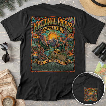 National Parks Summer Tour Front/Back Print T-Shirt