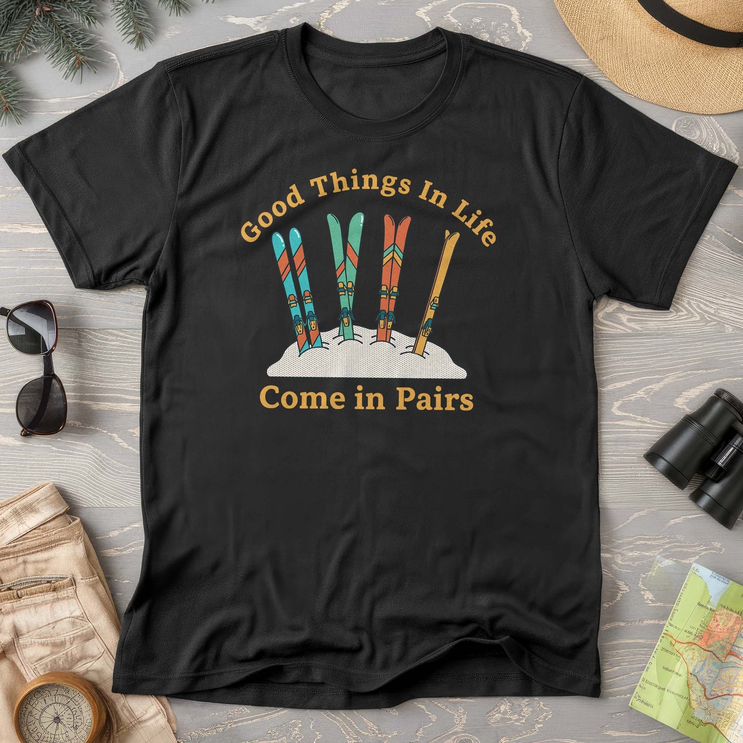 Good Things Come In Pairs Ski Comfort Colors T-shirt