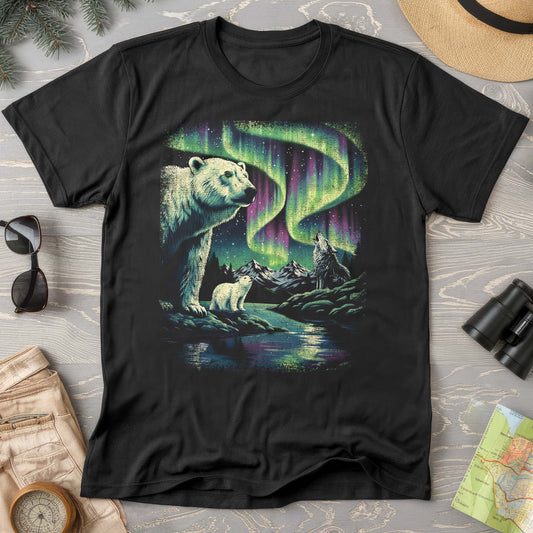 Northern Lights Polar Bears Comfort Colors T-shirt