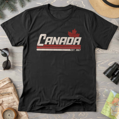 Canada Retro Stripe Comfort Colors T-shirt