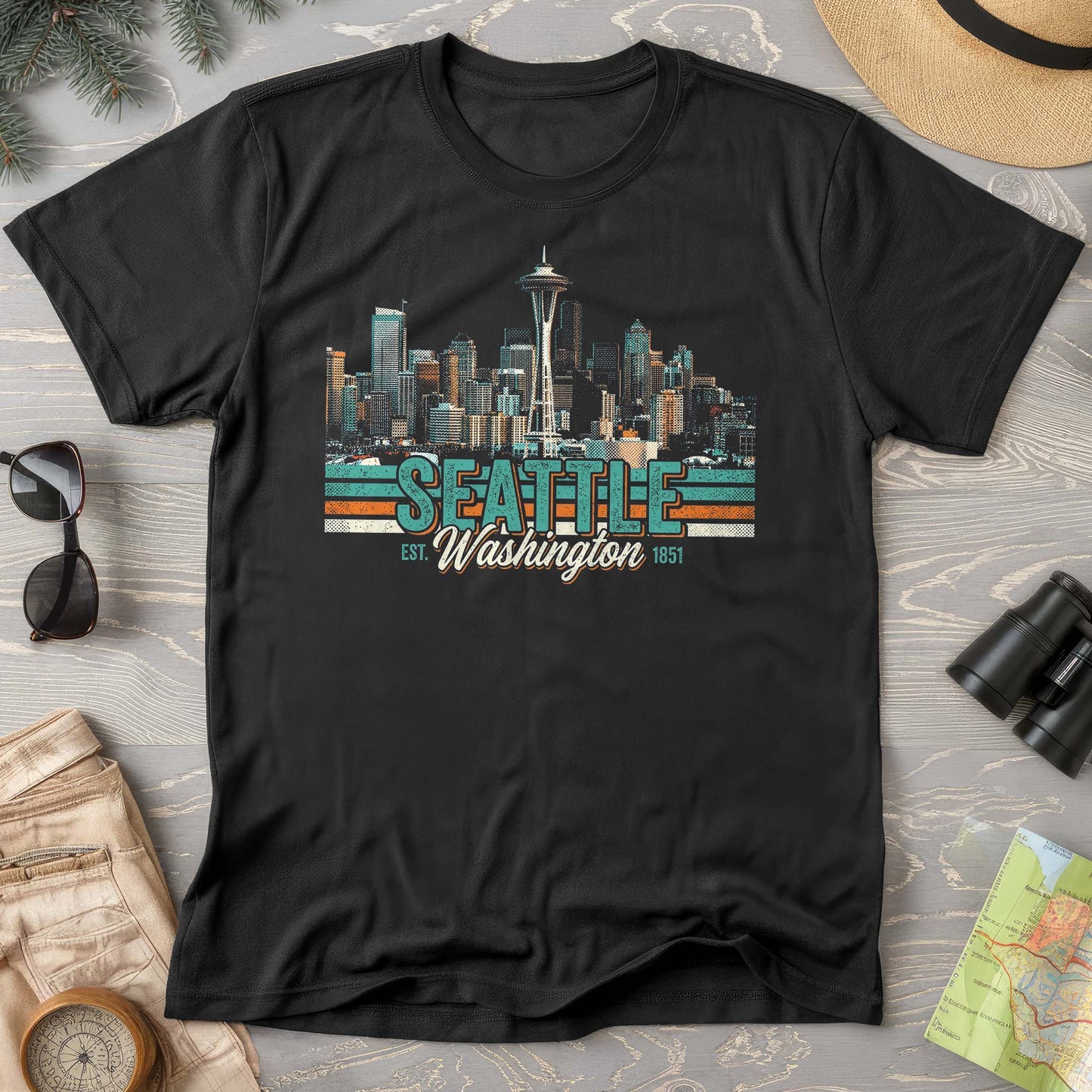 Seattle Retro Skyline T-Shirt