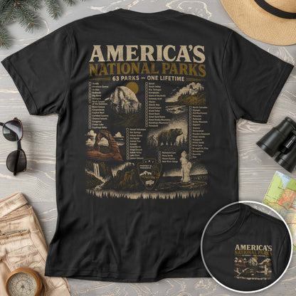 Vintage Parks Checklist Front/Back Print T-Shirt