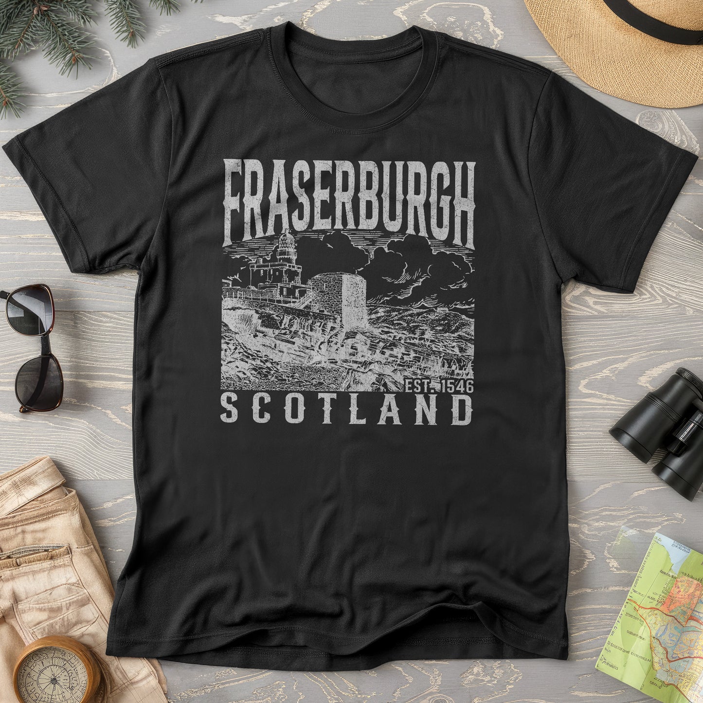 Fraserburgh Scotland Sketch T-Shirt