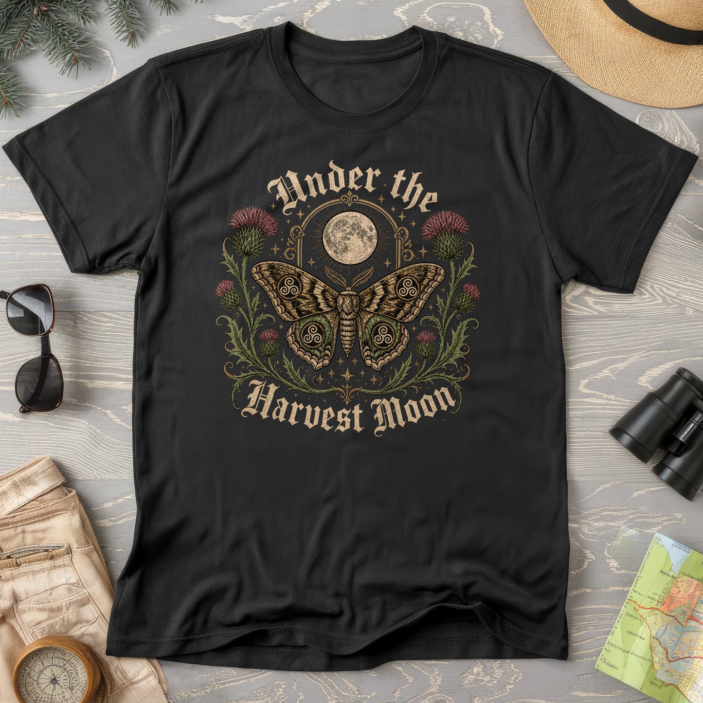 Gothic Harvest Moon Moth T-Shirt