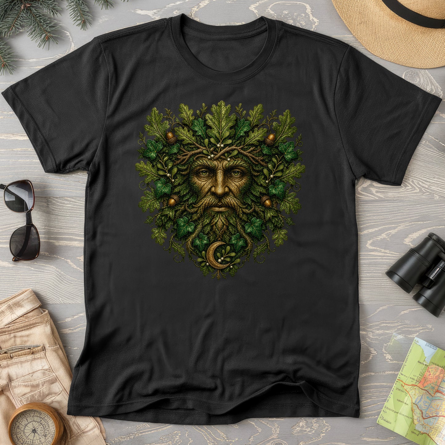 Green Man Moon T-Shirt