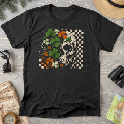 Shamrock Skull Check T-Shirt