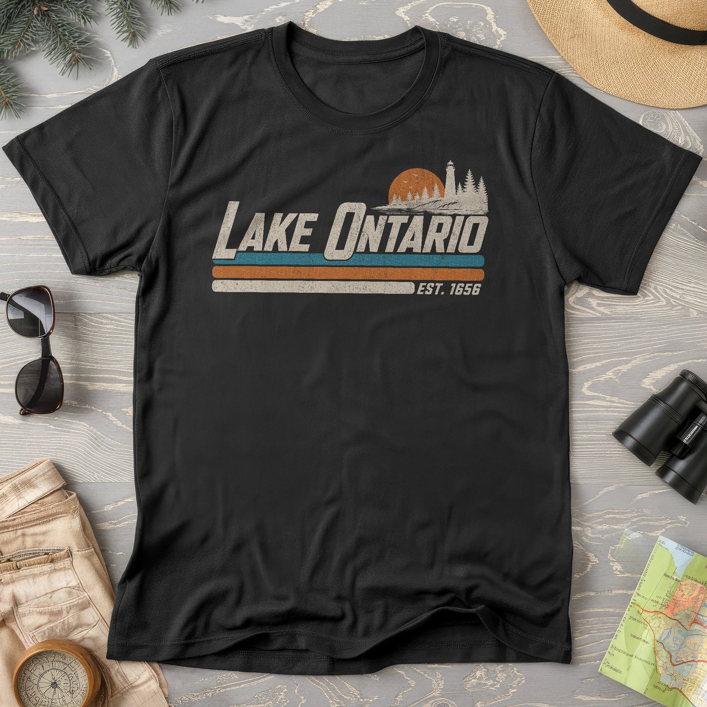 Lake Ontario Retro Stripe T-Shirt
