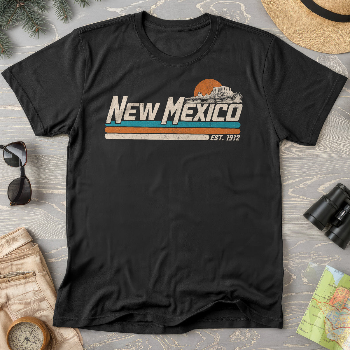 New Mexico Retro Stripe T-Shirt