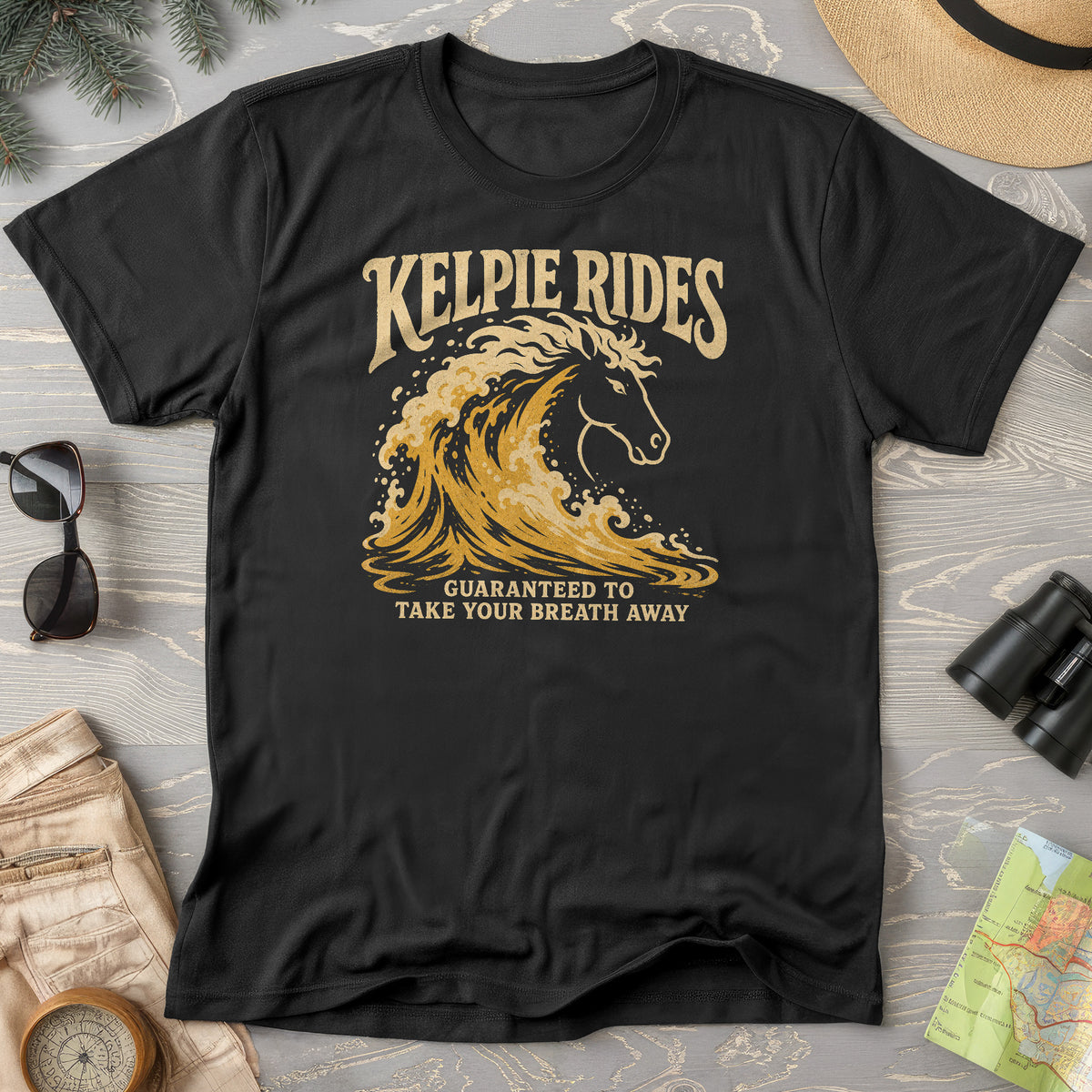 Kelpie Rides Retro T-Shirt
