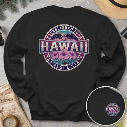 Hawaii Badge Front/Back Print Sweatshirt