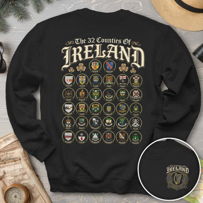 Ireland County Crests Front/Back Print Sweatshirt