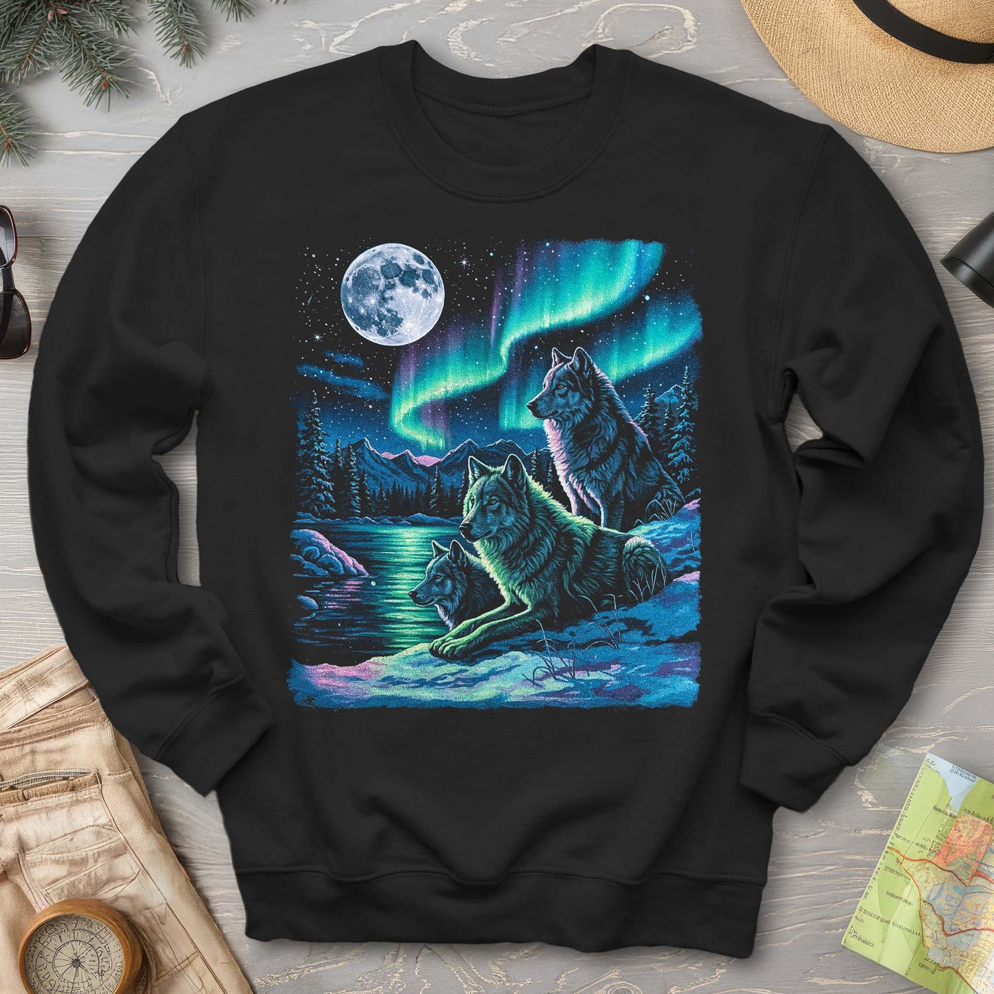 Northern Lights "Night Wolves" Sweatshirt