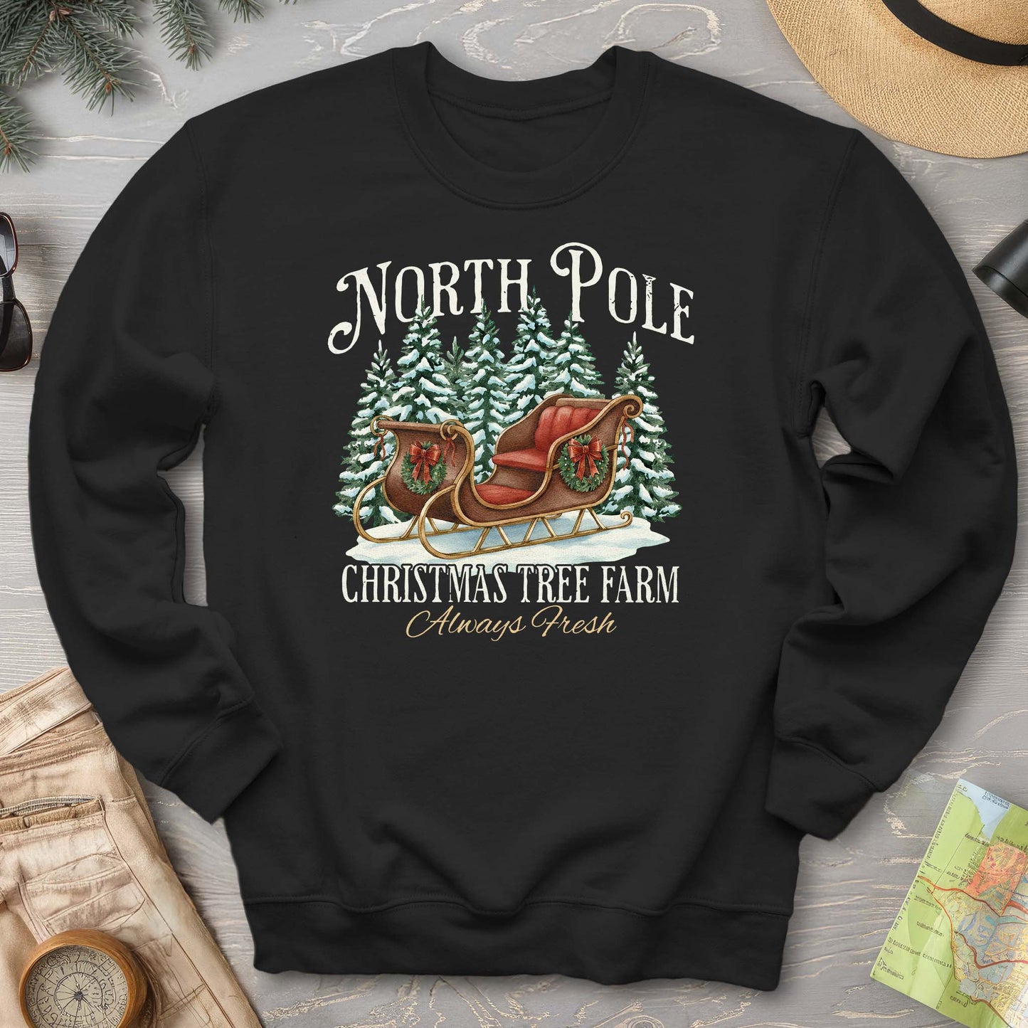 North Pole Christmas Tree Farm Sweatshirt