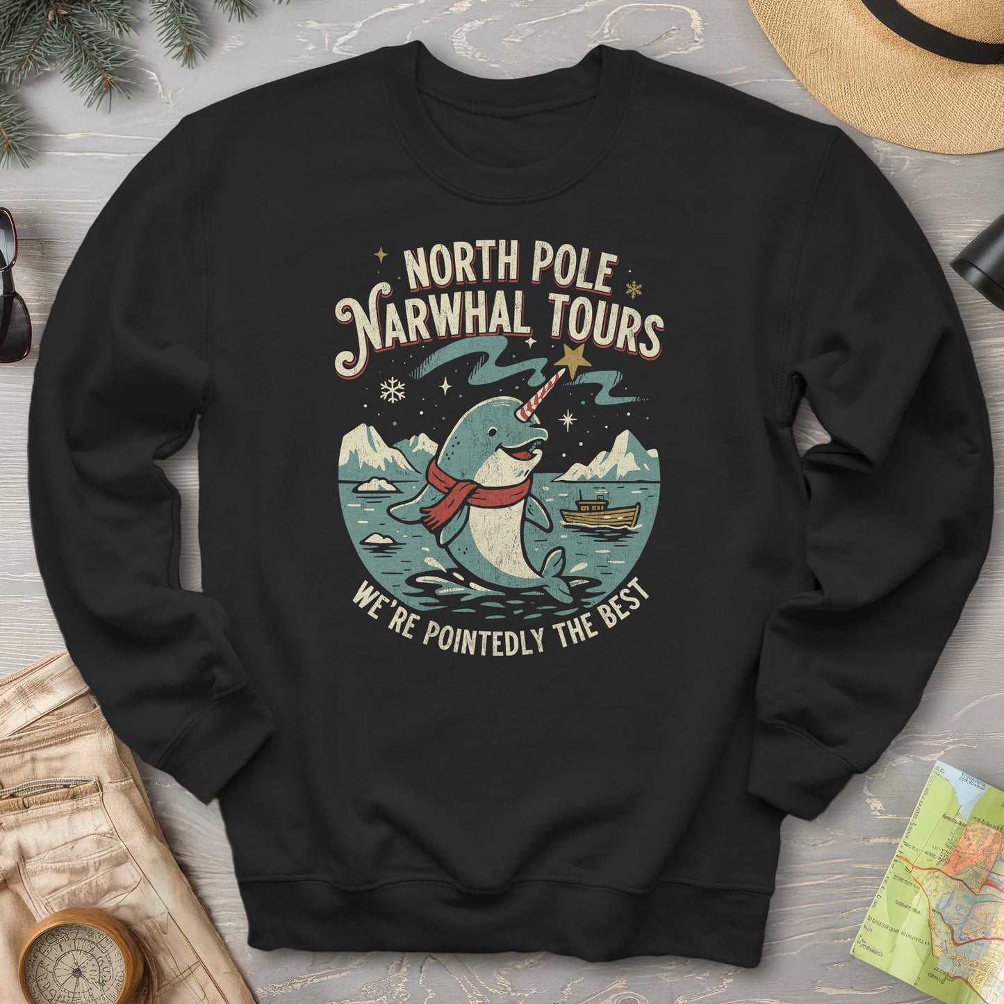 North Pole Narwhal Tours Sweatshirt
