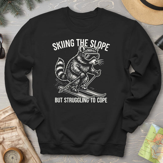 Skiing the Slope Raccoon Sweatshirt