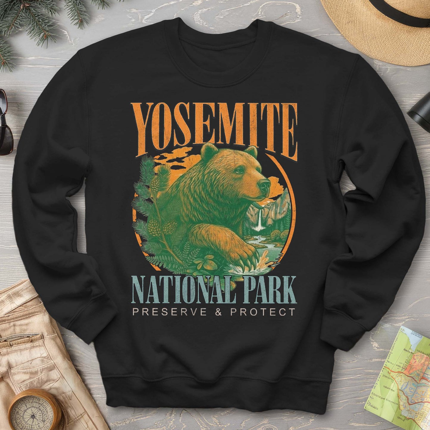 Yosemite Vintage Varsity Bear Sweatshirt