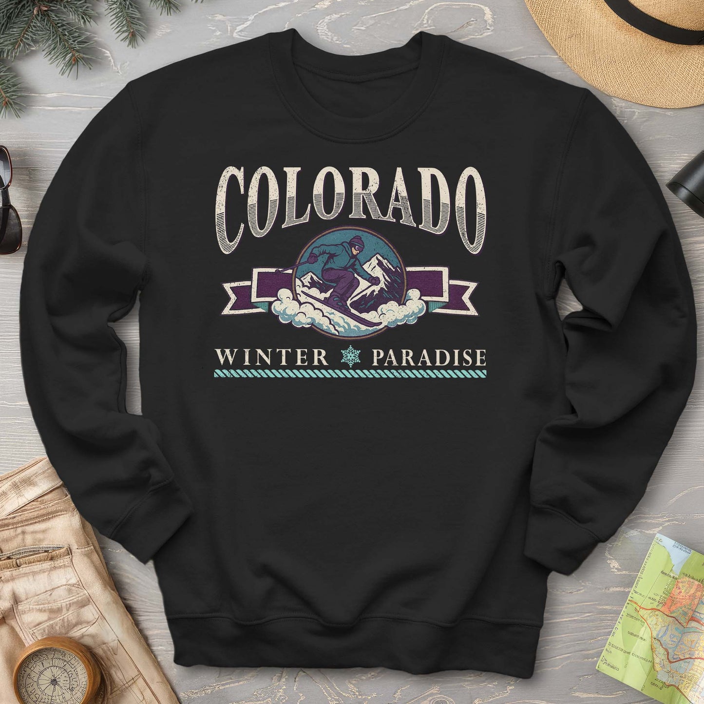 Colorado 90's Retro Ski Sprint Sweatshirt